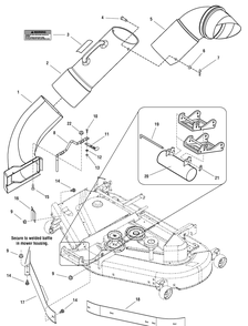 Chute And Baffles Group Diagram and Parts List for 107249070  Briggs and Stratton Lawn Tractor Accessories